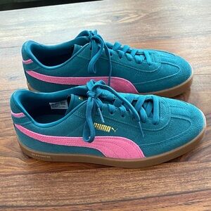 Puma Teal and Pink Classic Sneakers
